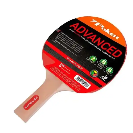 RAQUETE POKER ADVANCED BORRACHA LISA