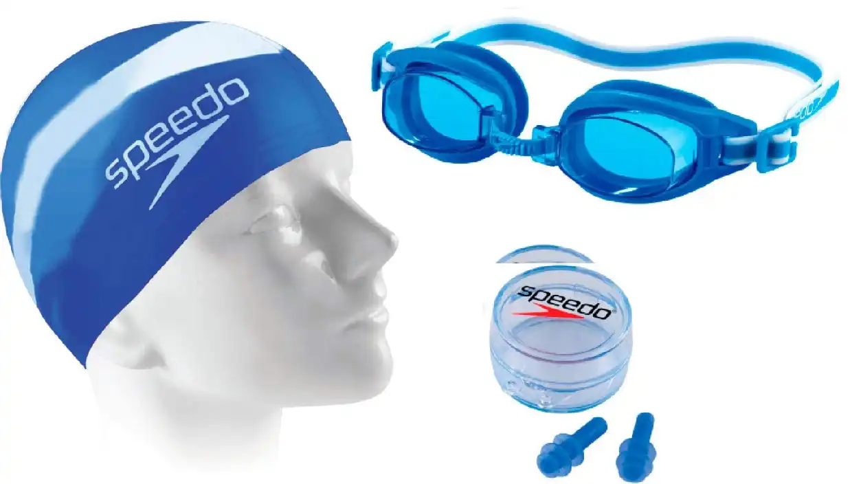 KIT SPEEDO NATAÇÃO SWIM SILICONE